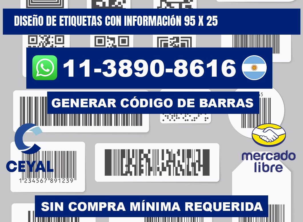 diseño de etiquetas con información 95 x 25