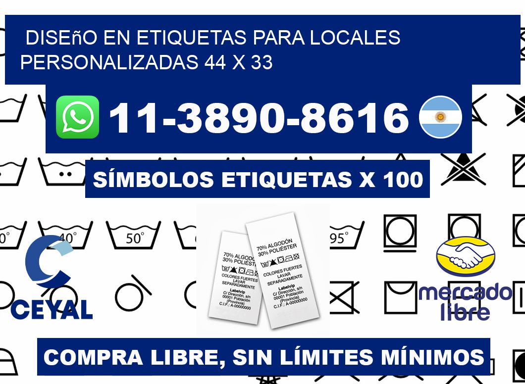 diseño en etiquetas para locales personalizadas 44 x 33