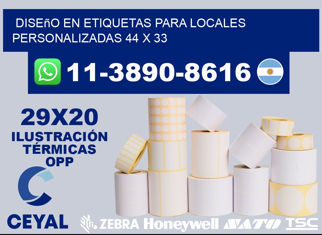 diseño en etiquetas para locales personalizadas 44 x 33