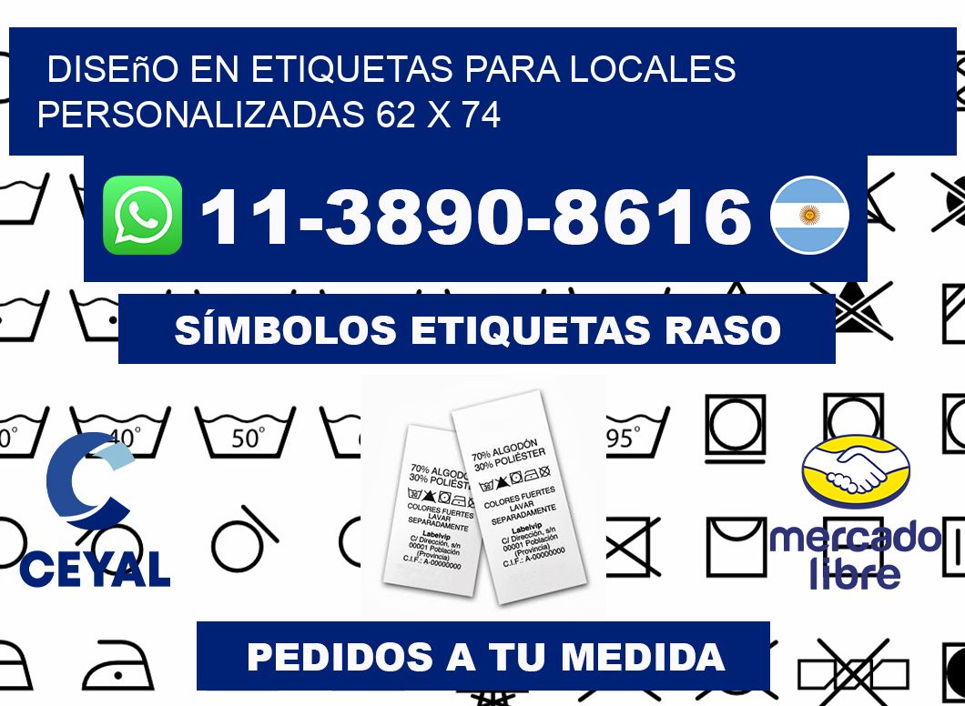 diseño en etiquetas para locales personalizadas 62 x 74