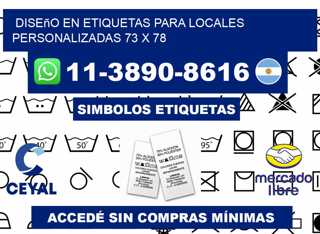 diseño en etiquetas para locales personalizadas 73 x 78