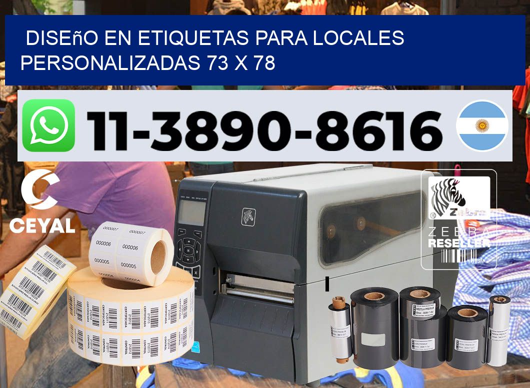 diseño en etiquetas para locales personalizadas 73 x 78