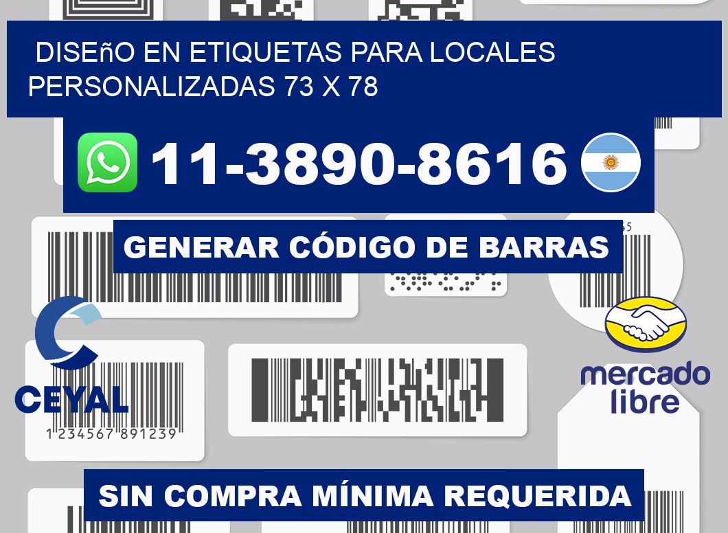 diseño en etiquetas para locales personalizadas 73 x 78