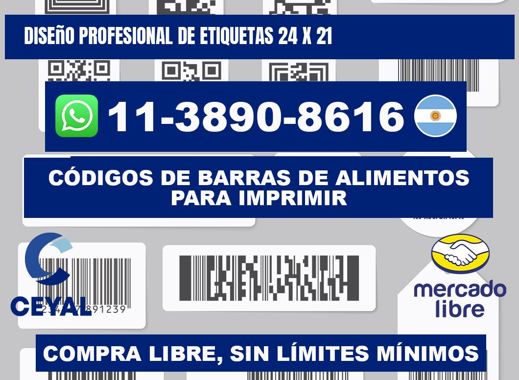 diseño profesional de etiquetas 24 x 21