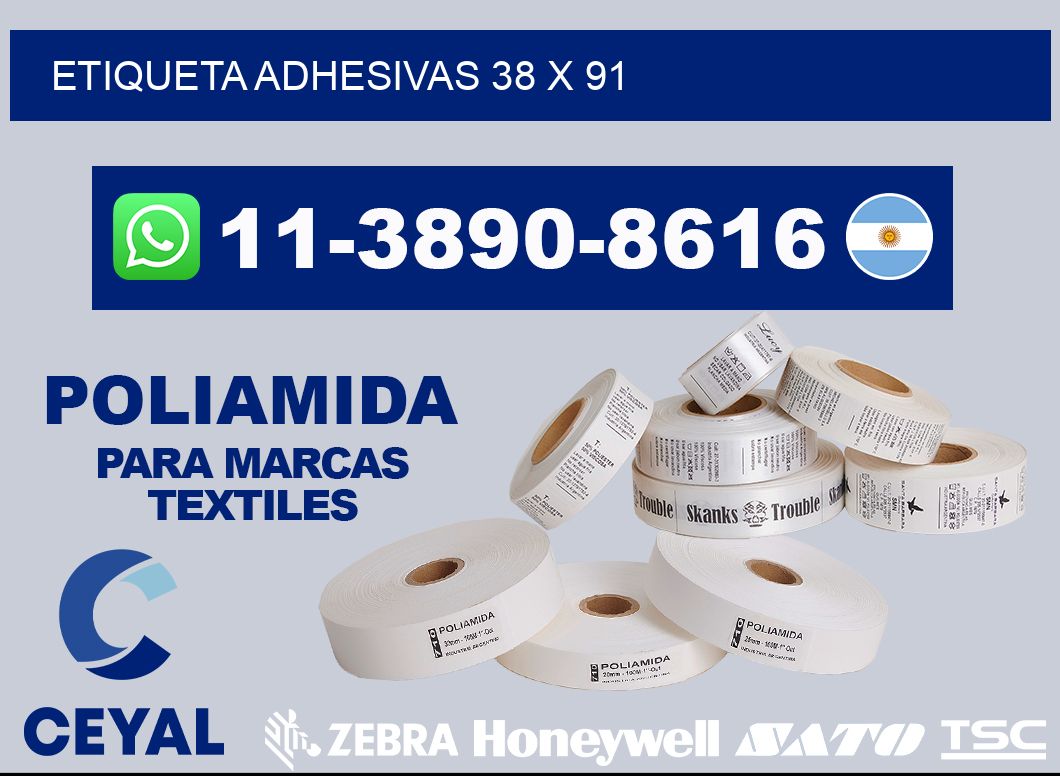etiqueta adhesivas 38 x 91