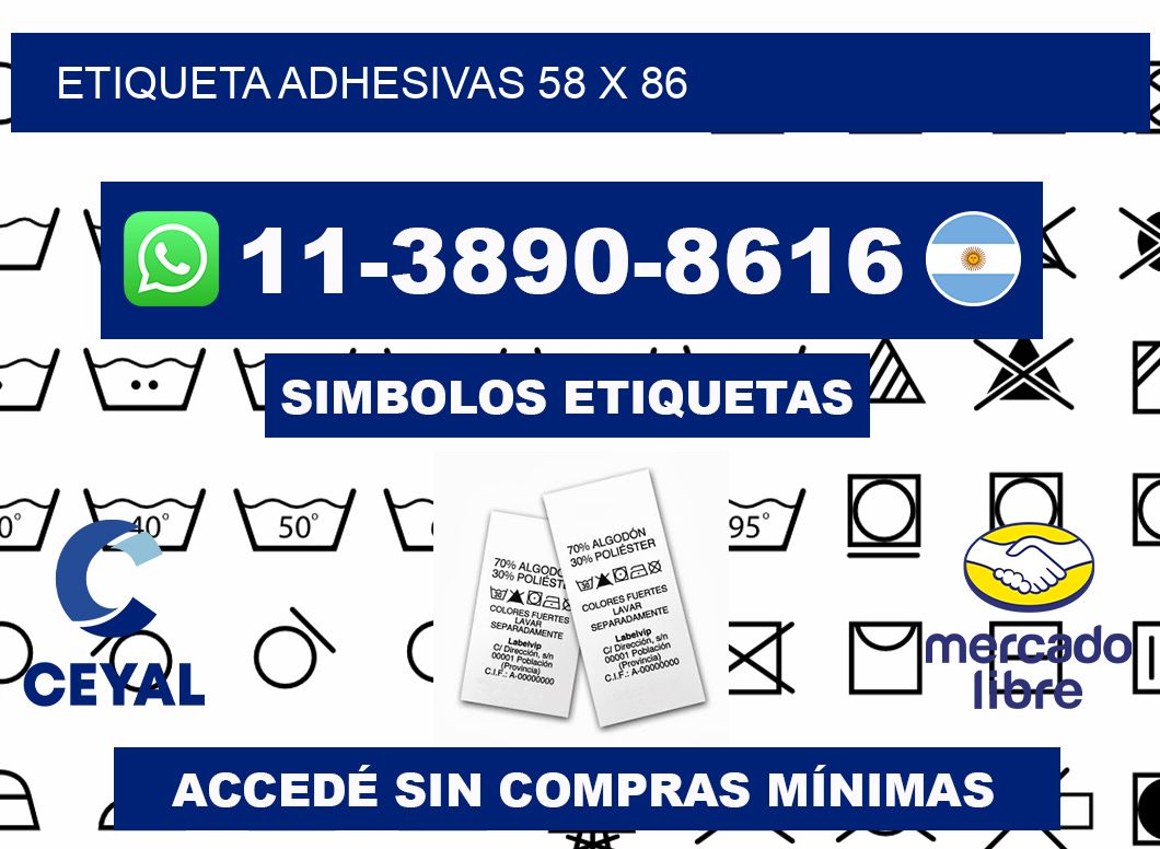 etiqueta adhesivas 58 x 86