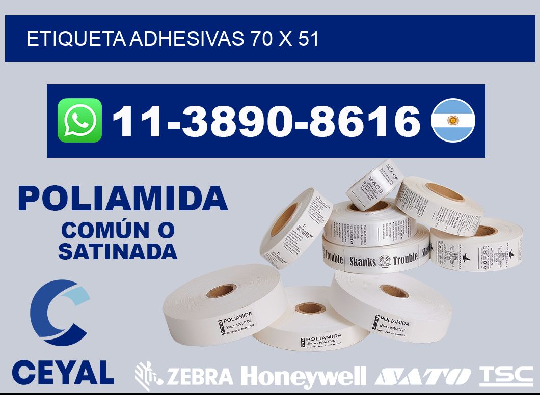 etiqueta adhesivas 70 x 51