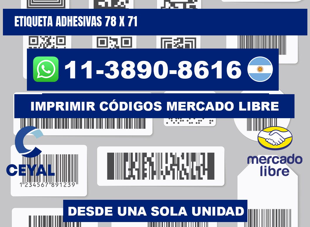 etiqueta adhesivas 78 x 71