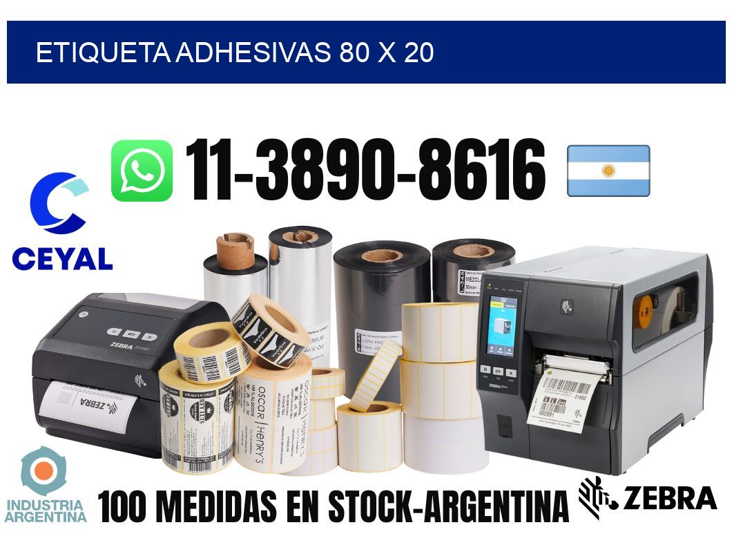 etiqueta adhesivas 80 x 20