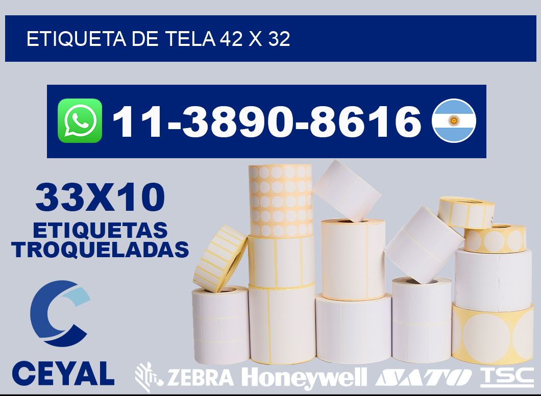 etiqueta de tela 42 x 32
