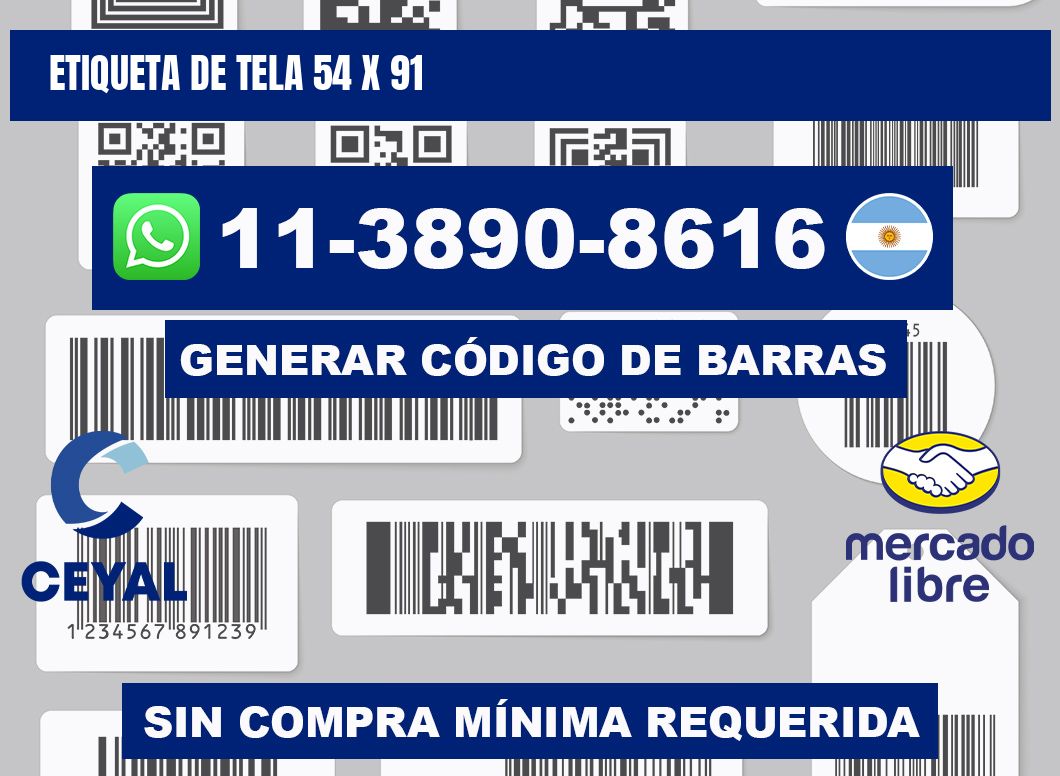 etiqueta de tela 54 x 91