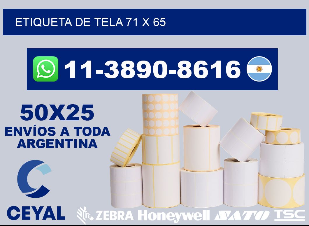 etiqueta de tela 71 x 65