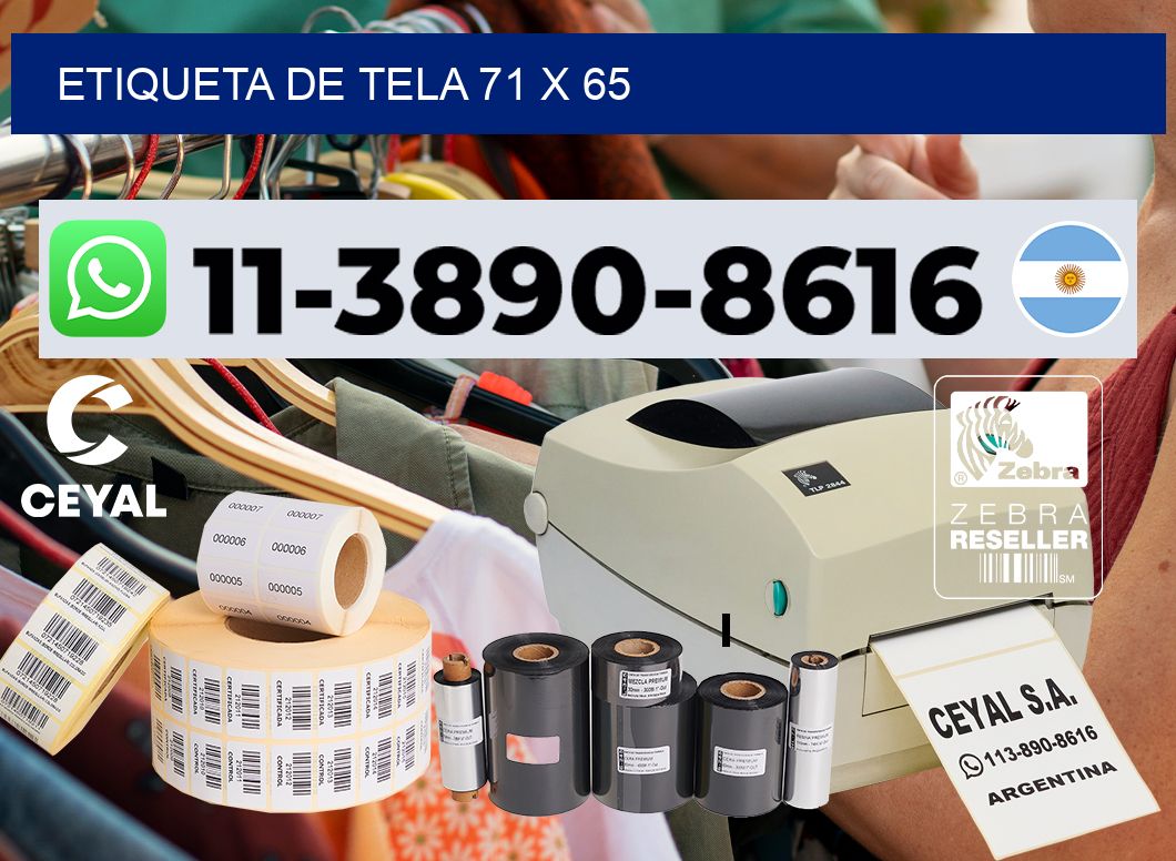 etiqueta de tela 71 x 65