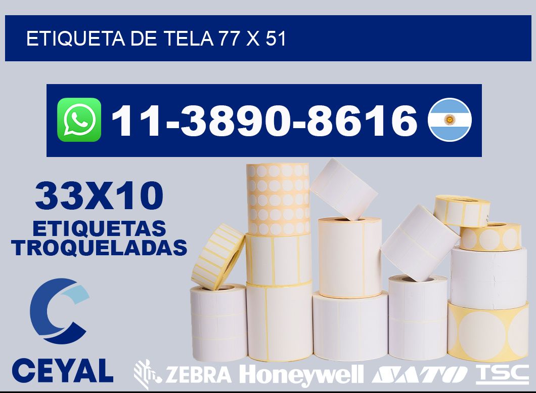 etiqueta de tela 77 x 51