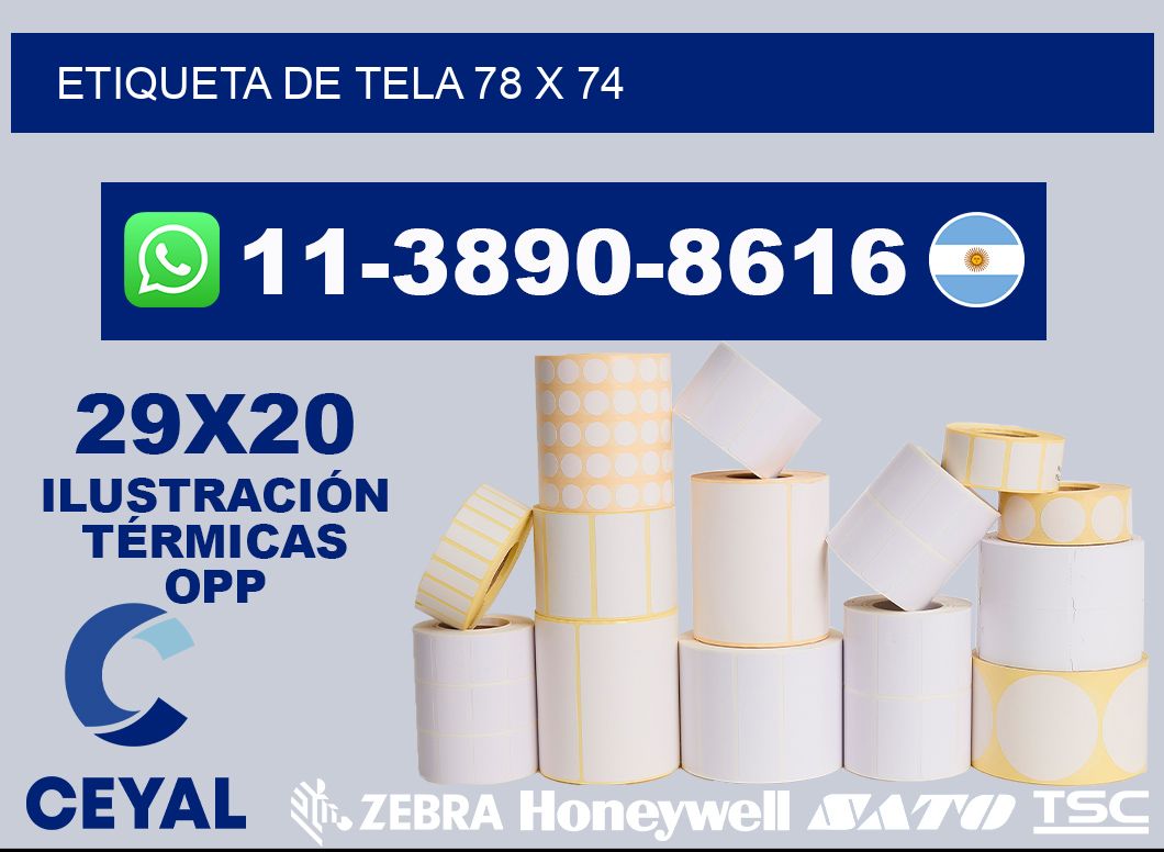 etiqueta de tela 78 x 74