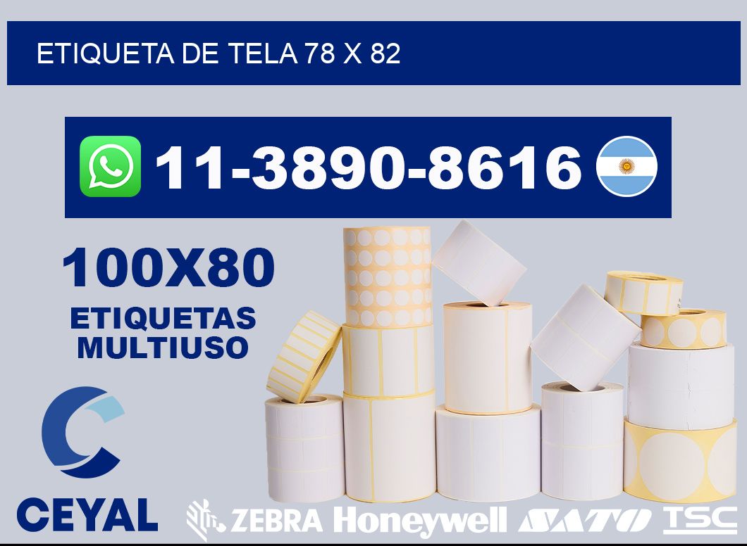 etiqueta de tela 78 x 82