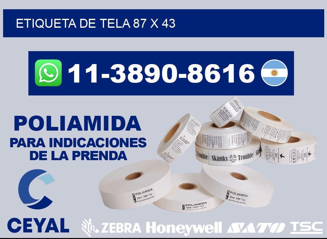 etiqueta de tela 87 x 43