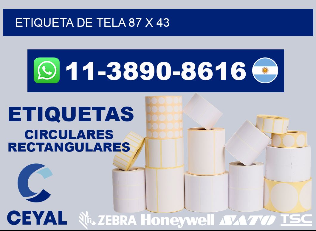 etiqueta de tela 87 x 43