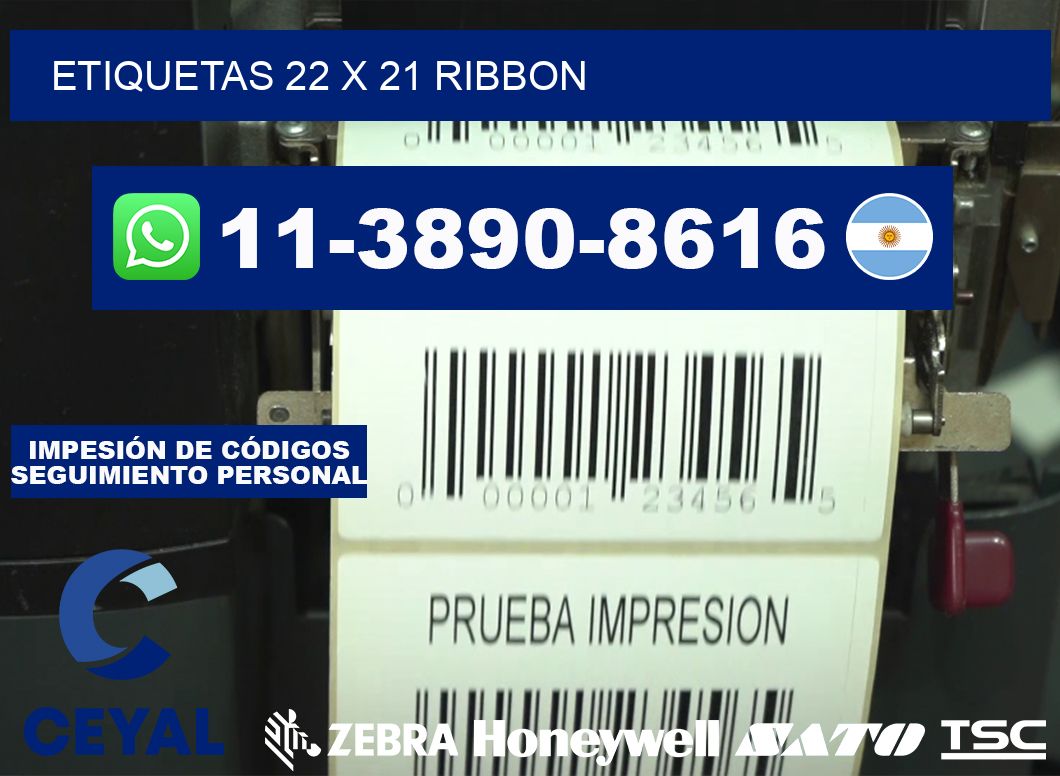 etiquetas 22 x 21 ribbon