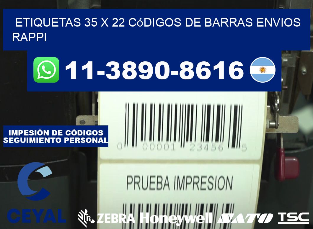 etiquetas 35 x 22 códigos de barras envios rappi