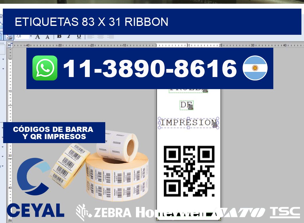 etiquetas 83 x 31 ribbon