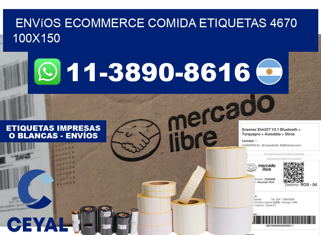 Envíos Ecommerce comida etiquetas 4670 100x150