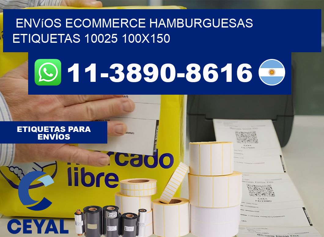 Envíos Ecommerce hamburguesas etiquetas 10025 100×150