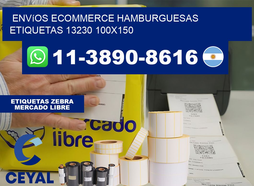 Envíos Ecommerce hamburguesas etiquetas 13230 100×150