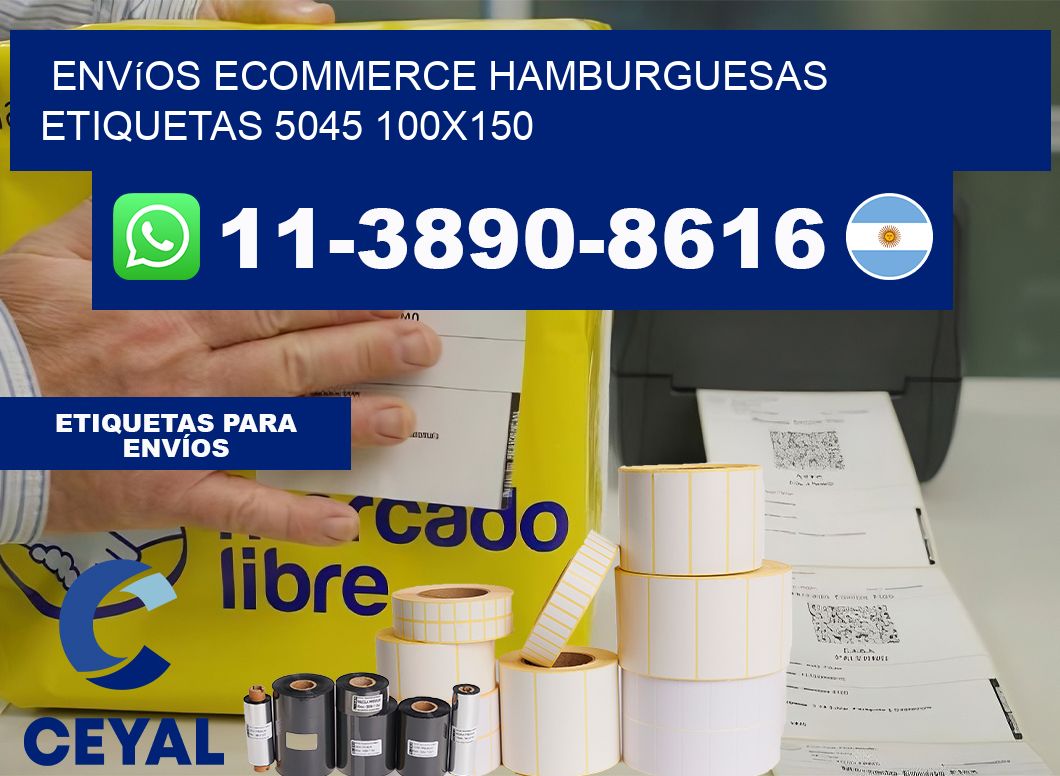 Envíos Ecommerce hamburguesas etiquetas 5045 100×150