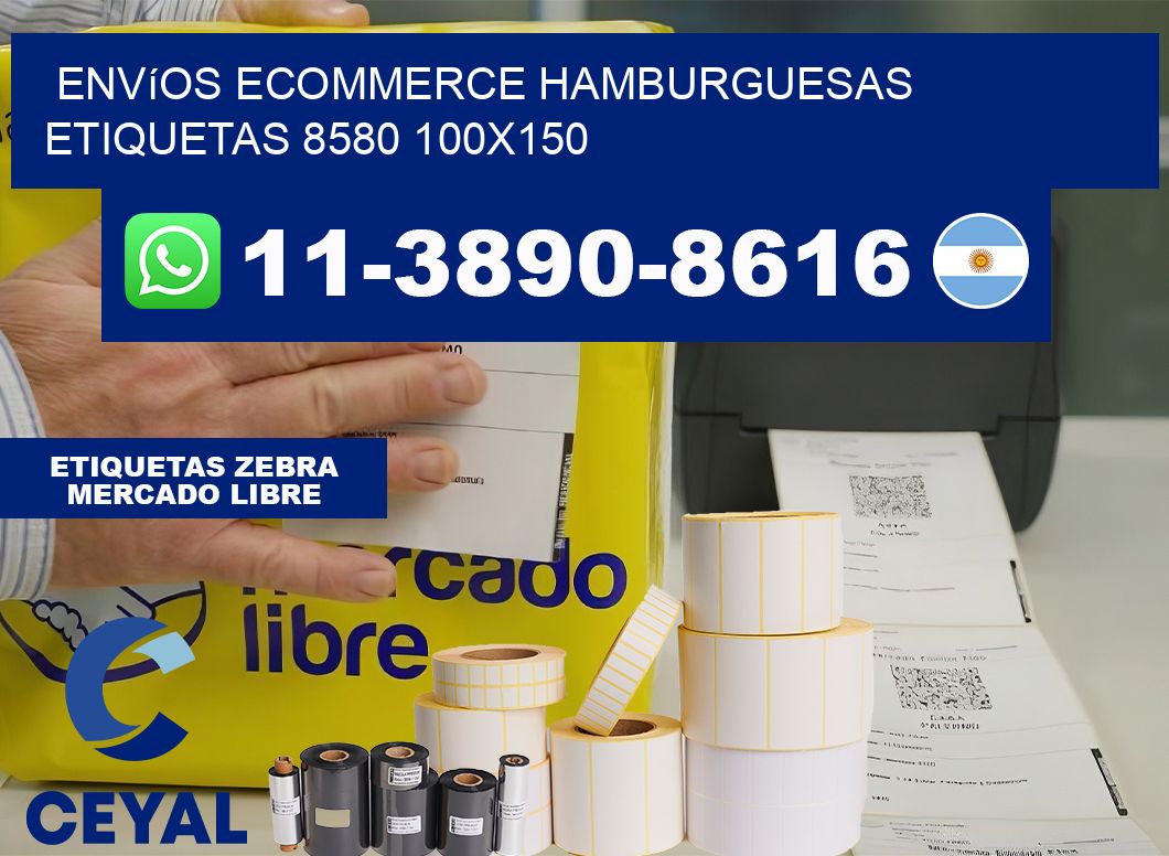 Envíos Ecommerce hamburguesas etiquetas 8580 100×150