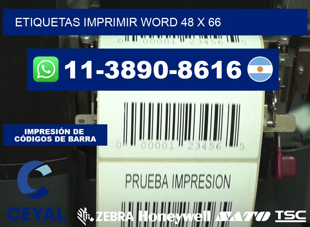 Etiquetas imprimir Word 48 x 66