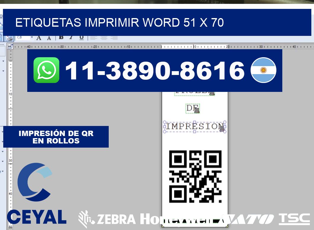 Etiquetas imprimir Word 51 x 70