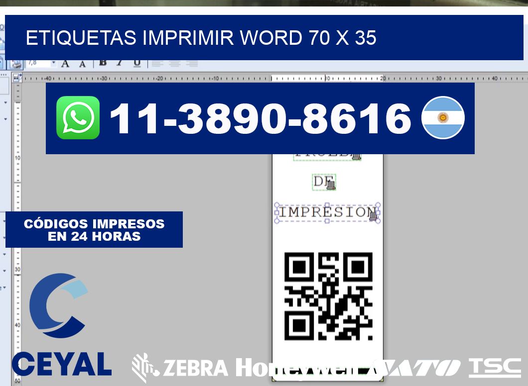 Etiquetas imprimir Word 70 x 35