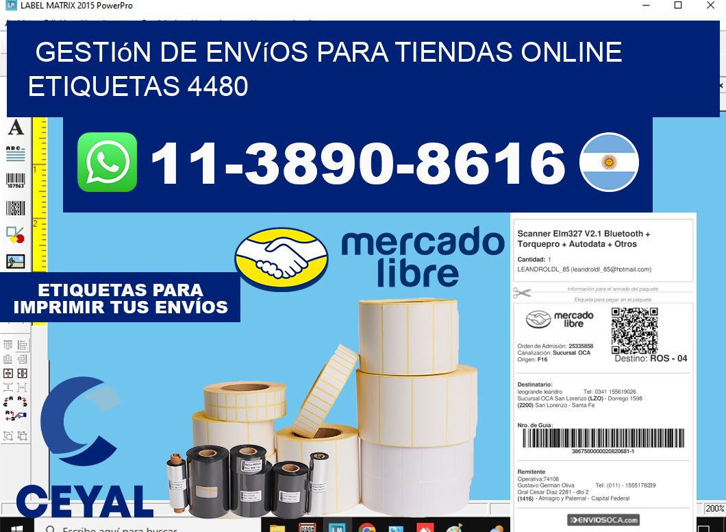 Gestión de envíos para tiendas online  etiquetas 4480