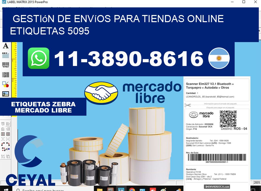 Gestión de envíos para tiendas online  etiquetas 5095