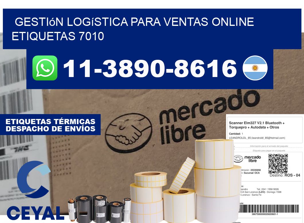 Gestión logística para ventas online  etiquetas 7010