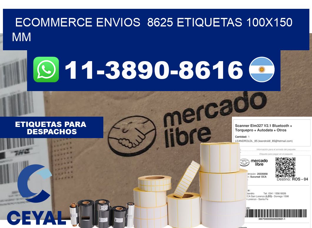 ecommerce envios 8625 etiquetas 100x150 mm
