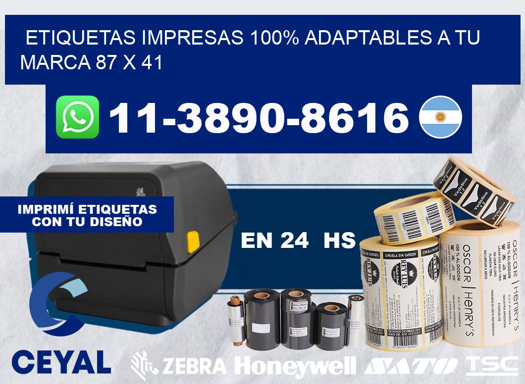 etiquetas impresas 100% adaptables a tu marca 87 x 41