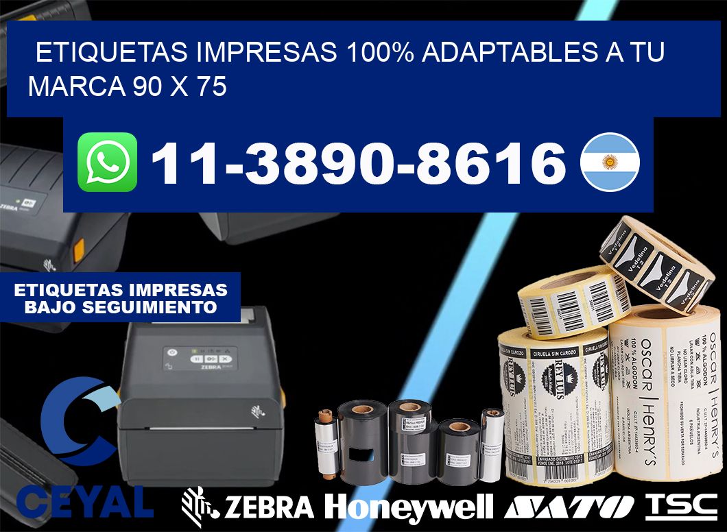 etiquetas impresas 100% adaptables a tu marca 90 x 75