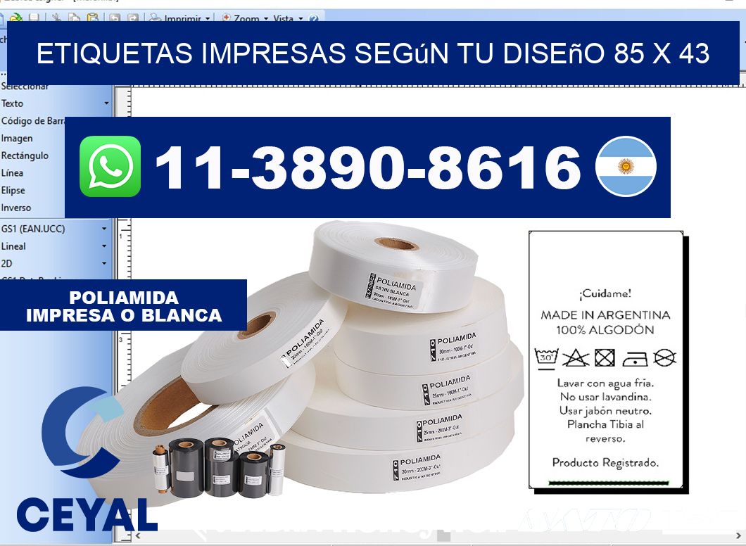 etiquetas impresas según tu diseño 85 x 43