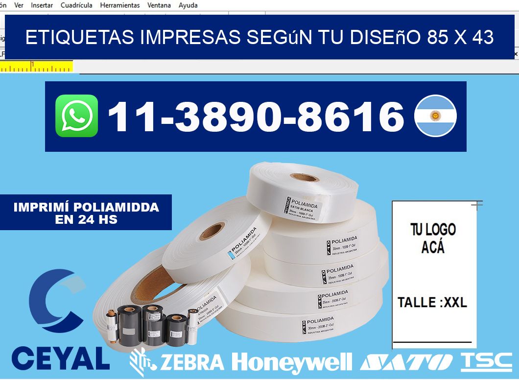etiquetas impresas según tu diseño 85 x 43