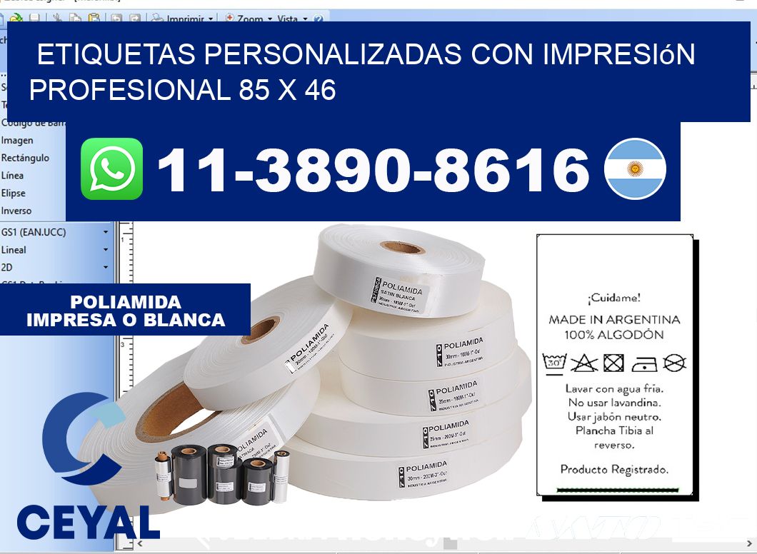 etiquetas personalizadas con impresión profesional 85 x 46