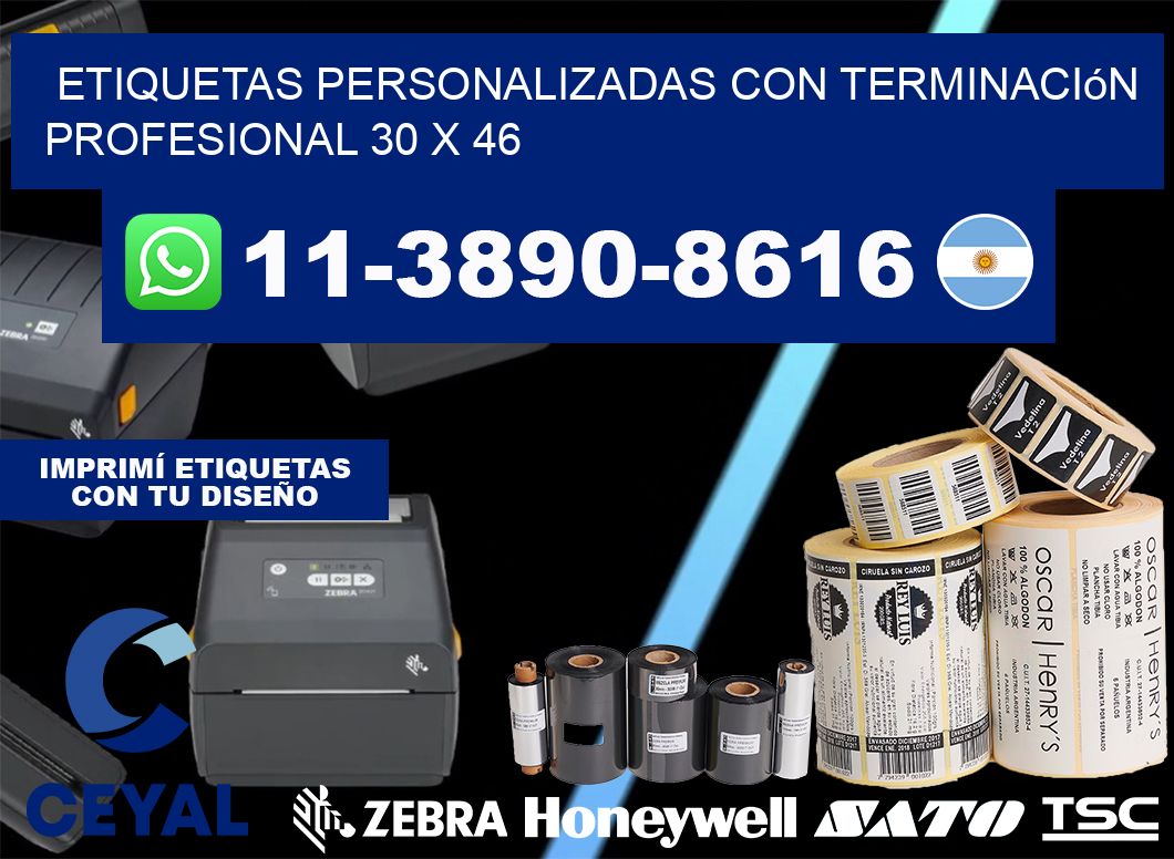 etiquetas personalizadas con terminación profesional 30 x 46