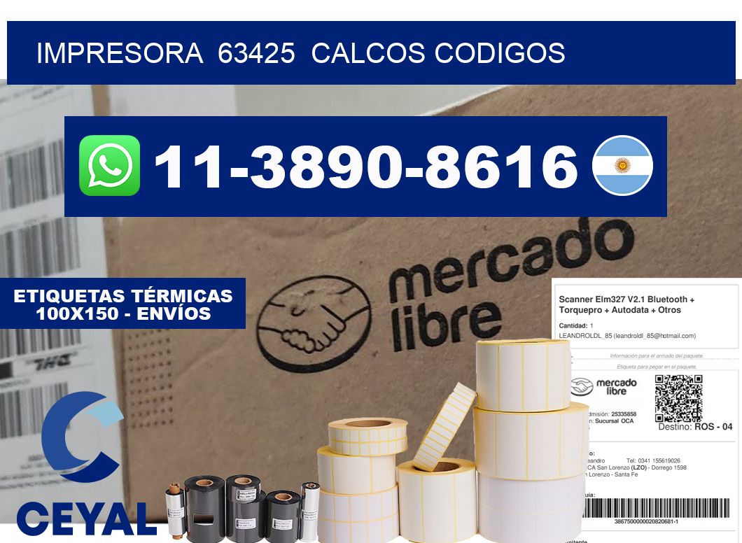impresora 63425 calcos codigos