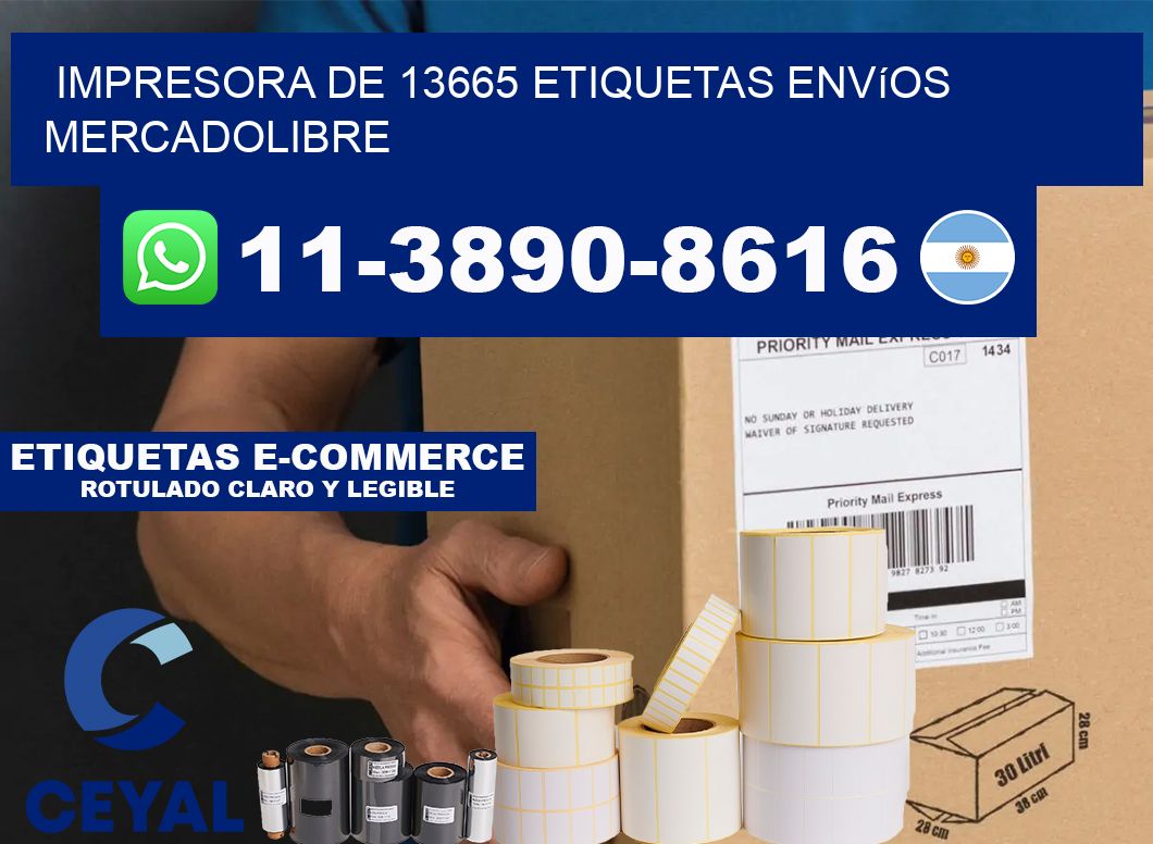 impresora de 13665 etiquetas envíos mercadolibre