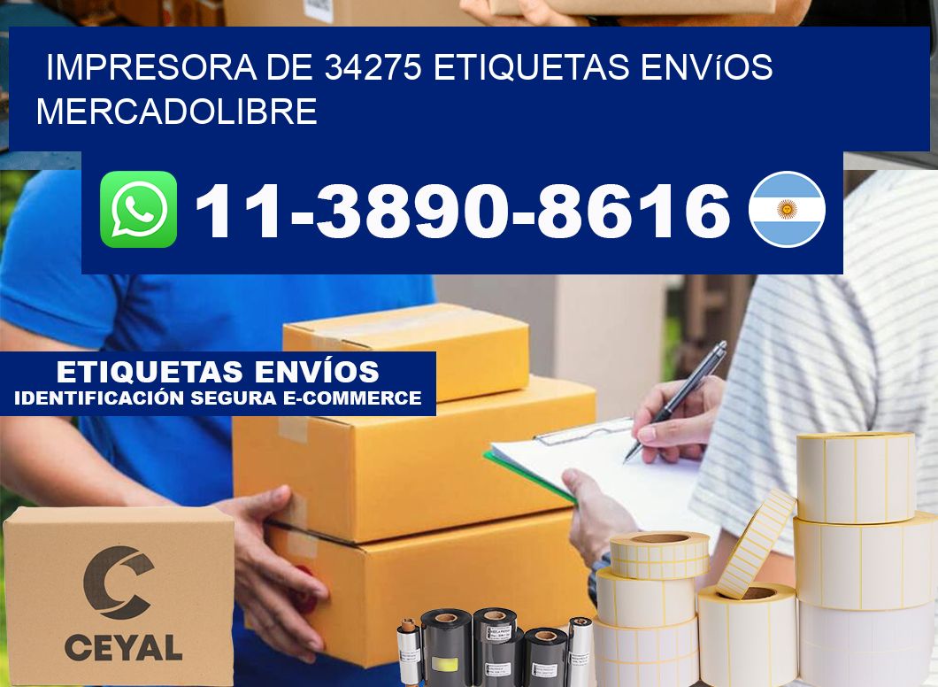 impresora de 34275 etiquetas envíos mercadolibre