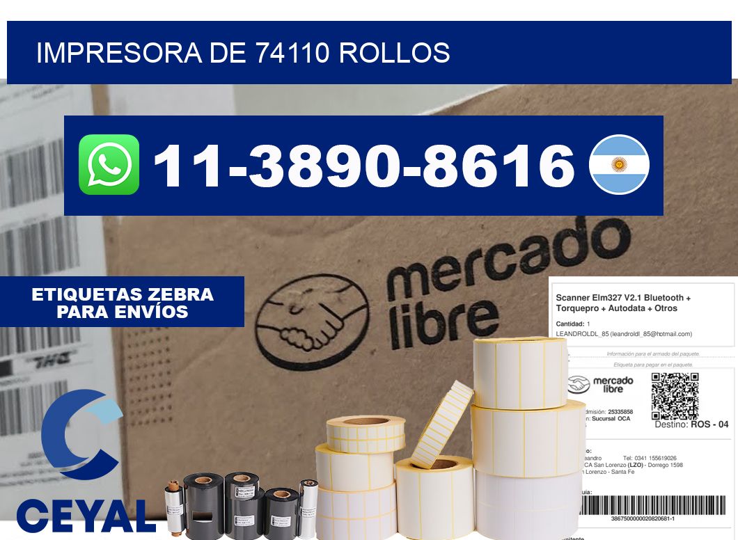 impresora de 74110 rollos