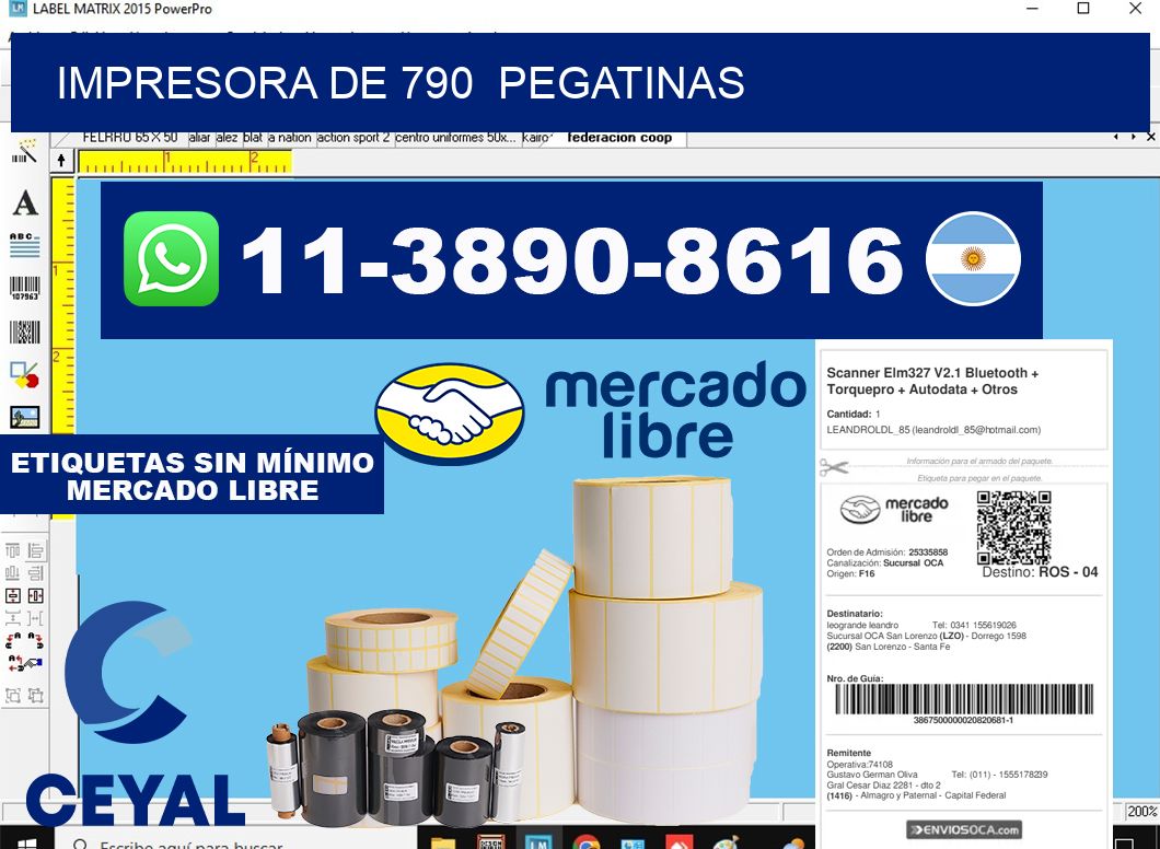 impresora de 790 pegatinas