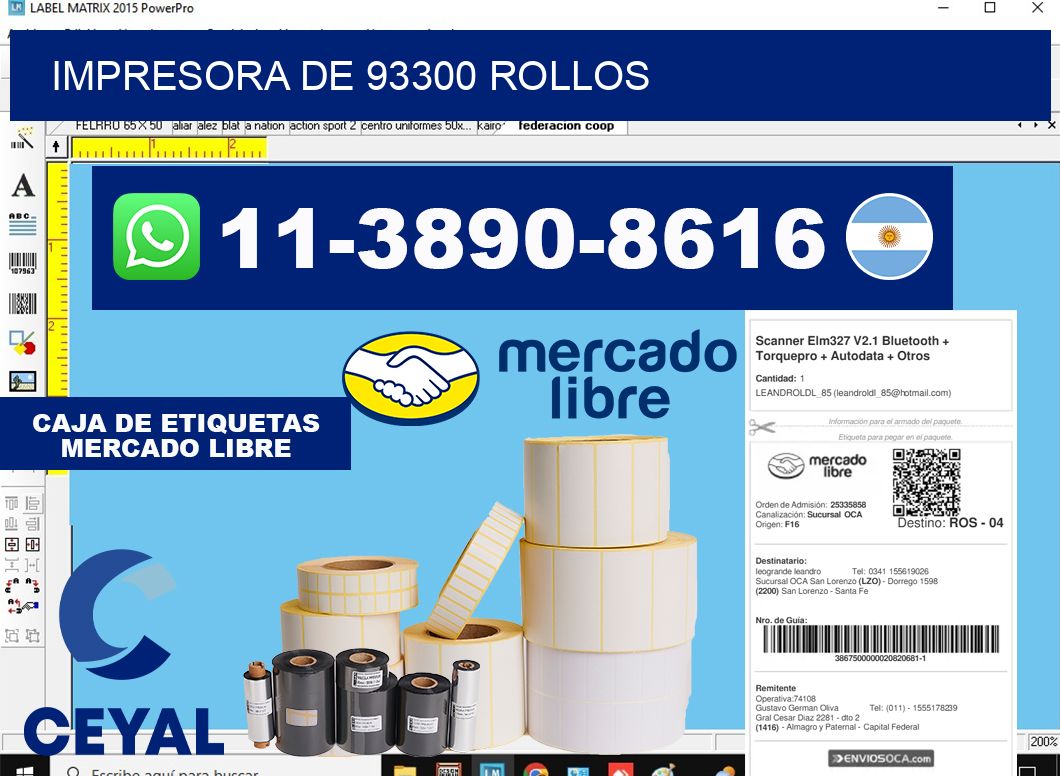 impresora de 93300 rollos