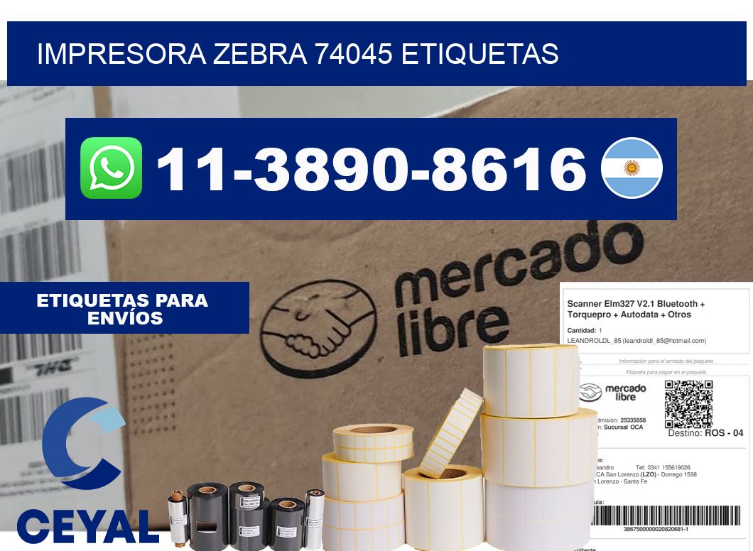 impresora zebra 74045 etiquetas